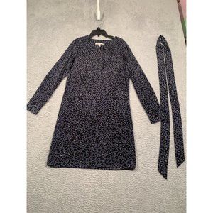 Banana‎ Republic Dress Black Animal Print Dress Long Sleeve Knee Length Size 0